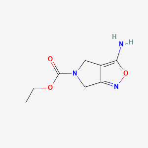 molecular formula C8H11N3O3 B11899647 Ethyl 3-amino-4H-pyrrolo[3,4-c]isoxazole-5(6H)-carboxylate 