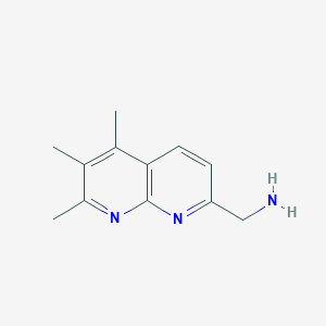 molecular formula C12H15N3 B11899691 (5,6,7-Trimethyl-1,8-naphthyridin-2-yl)methanamine 