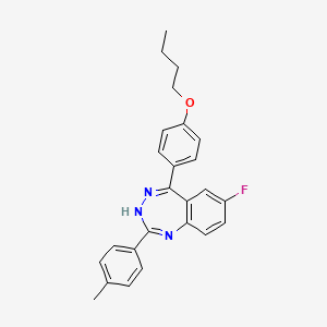 molecular formula C25H24FN3O B1189981 butyl 4-[7-fluoro-2-(4-methylphenyl)-3H-1,3,4-benzotriazepin-5-yl]phenyl ether 