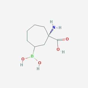 molecular formula C8H16BNO4 B11899862 (1S)-1-Amino-3-boronocycloheptanecarboxylic acid CAS No. 379216-52-1