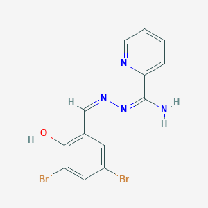 molecular formula C13H10Br2N4O B1189990 N'-(3,5-dibromo-2-hydroxybenzylidene)-2-pyridinecarboximidohydrazide 