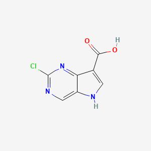 molecular formula C7H4ClN3O2 B11899913 2-Chloro-5H-pyrrolo[3,2-d]pyrimidine-7-carboxylic acid 