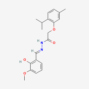 molecular formula C20H24N2O4 B1189995 N'-(2-hydroxy-3-methoxybenzylidene)-2-(2-isopropyl-5-methylphenoxy)acetohydrazide 