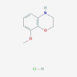 molecular formula C9H12ClNO2 B11900116 8-Methoxy-3,4-dihydro-2H-benzo[b][1,4]oxazine hydrochloride 