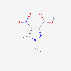 molecular formula C7H9N3O4 B11900208 1-Ethyl-5-methyl-4-nitro-1H-pyrazole-3-carboxylic acid CAS No. 50920-47-3