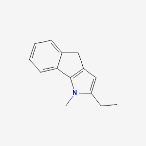 molecular formula C14H15N B11900278 2-Ethyl-1-methyl-1,4-dihydroindeno[1,2-b]pyrrole CAS No. 89506-61-6