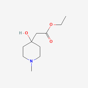 molecular formula C10H19NO3 B11900414 Ethyl 2-(4-hydroxy-1-methylpiperidin-4-yl)acetate 