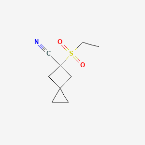 molecular formula C9H13NO2S B11900436 5-(Ethylsulfonyl)spiro[2.3]hexane-5-carbonitrile 