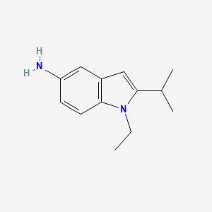 molecular formula C13H18N2 B11900471 1-Ethyl-2-isopropyl-1H-indol-5-amine 