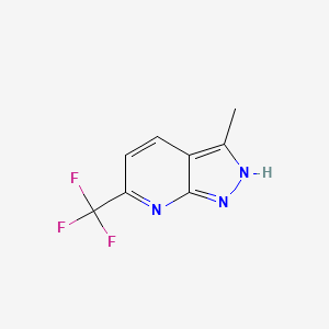 molecular formula C8H6F3N3 B11900509 3-Methyl-6-(trifluoromethyl)-1H-pyrazolo[3,4-B]pyridine 