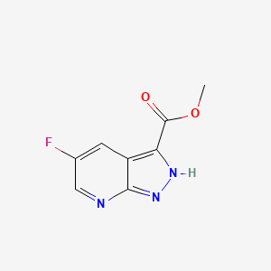 molecular formula C8H6FN3O2 B11900528 Methyl 5-fluoro-1H-pyrazolo[3,4-b]pyridine-3-carboxylate CAS No. 1256817-19-2