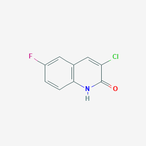 molecular formula C9H5ClFNO B11900558 3-Chloro-6-fluoroquinolin-2(1H)-one 