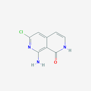 molecular formula C8H6ClN3O B11900590 8-Amino-6-chloro-2,7-naphthyridin-1(2H)-one 