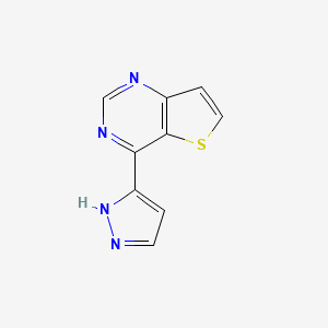 molecular formula C9H6N4S B11900687 4-(1H-Pyrazol-3-yl)thieno[3,2-d]pyrimidine 