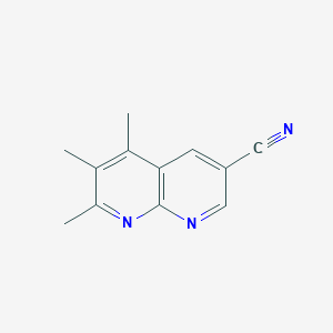 molecular formula C12H11N3 B11900700 5,6,7-Trimethyl-1,8-naphthyridine-3-carbonitrile 