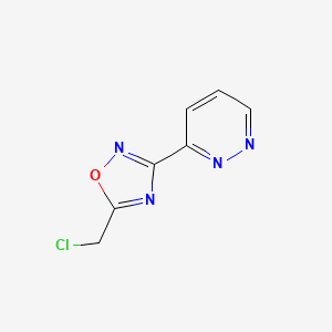 molecular formula C7H5ClN4O B11900723 5-(Chloromethyl)-3-(pyridazin-3-yl)-1,2,4-oxadiazole 