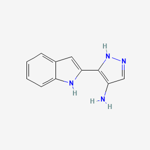 molecular formula C11H10N4 B11900785 3-(1H-Indol-2-YL)-1H-pyrazol-4-amine CAS No. 784193-36-8