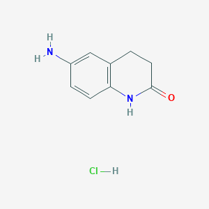 molecular formula C9H11ClN2O B11900841 6-Amino-3,4-dihydroquinolin-2(1H)-one hydrochloride 