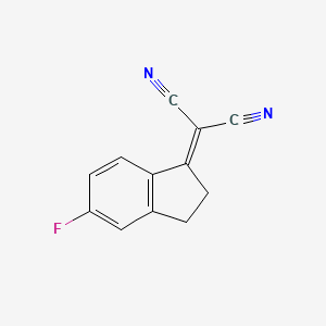molecular formula C12H7FN2 B11900961 2-(5-Fluoro-2,3-dihydro-1H-inden-1-ylidene)malononitrile CAS No. 853314-22-4