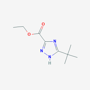 molecular formula C9H15N3O2 B11901033 Ethyl 3-(tert-butyl)-1H-1,2,4-triazole-5-carboxylate 