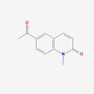 molecular formula C12H11NO2 B11901045 6-Acetyl-1-methyl-2(1H)-quinolinone 