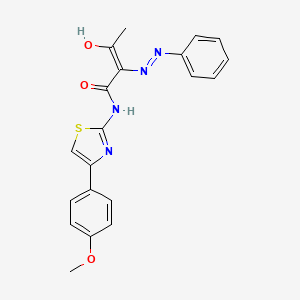 molecular formula C20H18N4O3S B1190108 N-[4-(4-methoxyphenyl)-1,3-thiazol-2-yl]-3-oxo-2-(phenylhydrazono)butanamide 