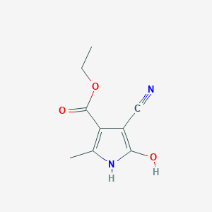 molecular formula C9H10N2O3 B11901095 Ethyl 4-cyano-5-hydroxy-2-methyl-1H-pyrrole-3-carboxylate 
