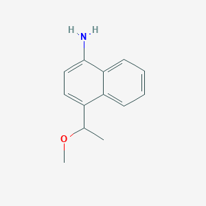 molecular formula C13H15NO B11901105 4-(1-Methoxyethyl)naphthalen-1-amine 