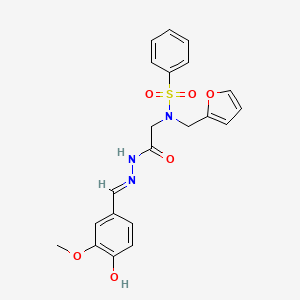 molecular formula C21H21N3O6S B1190117 N-Furan-2-ylmethyl-N-(4-hydroxy-3-methoxy-benzylidene-hydrazinocarbonylmethyl)-benzenesulfonamide 
