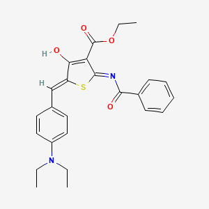 molecular formula C25H26N2O4S B1190126 ethyl (5Z)-5-[4-(diethylamino)benzylidene]-4-oxo-2-[(phenylcarbonyl)amino]-4,5-dihydrothiophene-3-carboxylate 