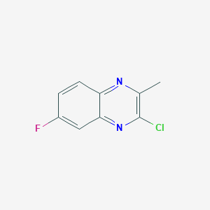 molecular formula C9H6ClFN2 B11901278 3-Chloro-6-fluoro-2-methylquinoxaline 