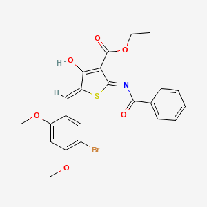 molecular formula C23H20BrNO6S B1190128 Ethyl 2-(benzoylamino)-5-(5-bromo-2,4-dimethoxybenzylidene)-4-oxo-4,5-dihydro-3-thiophenecarboxylate 