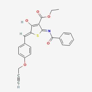 molecular formula C24H19NO5S B1190129 Ethyl 2-(benzoylamino)-4-oxo-5-[4-(2-propynyloxy)benzylidene]-4,5-dihydro-3-thiophenecarboxylate 