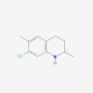 molecular formula C11H14ClN B11901291 7-Chloro-2,6-dimethyl-1,2,3,4-tetrahydroquinoline CAS No. 105907-31-1