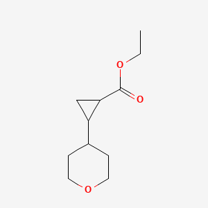 molecular formula C11H18O3 B11901309 ethyl 2-(tetrahydro-2H-pyran-4-yl)cyclopropanecarboxylate 