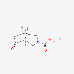 molecular formula C10H15NO3 B11901330 Ethyl6-oxo-3-azabicyclo[3.2.1]octane-3-carboxylate 