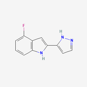 molecular formula C11H8FN3 B11901367 4-Fluoro-2-(1h-pyrazol-3-yl)-1h-indole CAS No. 827317-22-6