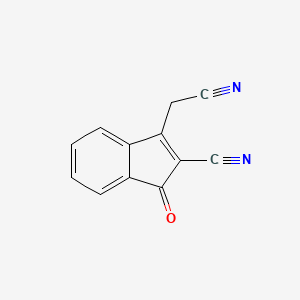 molecular formula C12H6N2O B11901464 3-(Cyanomethyl)-1-oxo-1H-indene-2-carbonitrile 