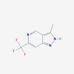 molecular formula C8H6F3N3 B11901529 3-Methyl-6-(trifluoromethyl)-1H-pyrazolo[4,3-c]pyridine 