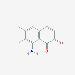 molecular formula C12H11NO2 B11901531 8-Amino-6,7-dimethylnaphthalene-1,2-dione 