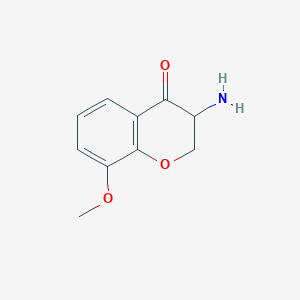 molecular formula C10H11NO3 B11901656 3-Amino-8-methoxychroman-4-one 
