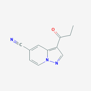 molecular formula C11H9N3O B11901679 3-Propionylpyrazolo[1,5-a]pyridine-5-carbonitrile 