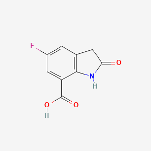 molecular formula C9H6FNO3 B11901706 5-Fluoro-2-oxoindoline-7-carboxylic acid 