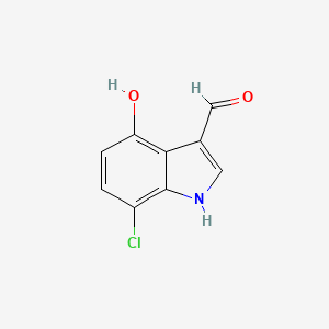molecular formula C9H6ClNO2 B11901755 7-Chloro-4-hydroxy-1H-indole-3-carbaldehyde 