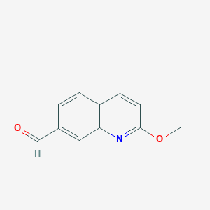 molecular formula C12H11NO2 B11901763 2-Methoxy-4-methylquinoline-7-carbaldehyde CAS No. 89446-54-8