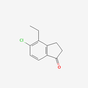 molecular formula C11H11ClO B11901833 5-Chloro-4-ethyl-2,3-dihydroinden-1-one 