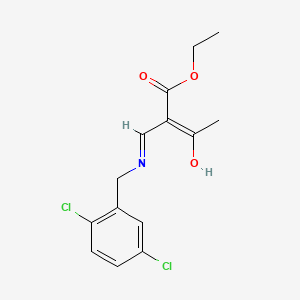 molecular formula C14H15Cl2NO3 B1190186 Ethyl 2-acetyl-3-[(2,5-dichlorobenzyl)amino]acrylate 
