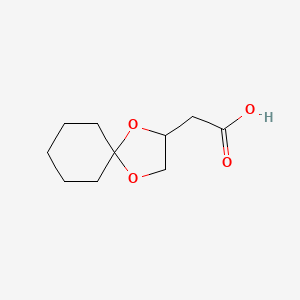 molecular formula C10H16O4 B11901900 (1,4-Dioxaspiro[4.5]decan-2-yl)acetic acid CAS No. 63069-05-6