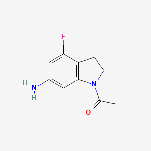 molecular formula C10H11FN2O B11901989 1-(6-Amino-4-fluoroindolin-1-yl)ethanone 