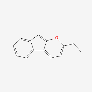 molecular formula C14H12O B11902255 Indeno[2,1-b]pyran, 2-ethyl- CAS No. 62096-30-4